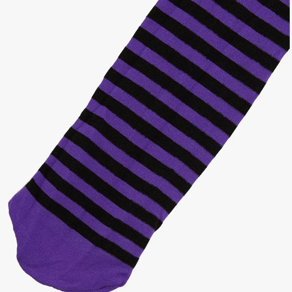 Jefferies Socks Girl 8-10 Years Girls Black Purple Stripe Tights Halloween Witch